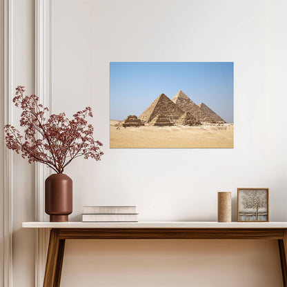 The Giza Pyramid Complex | Ancient Egypt Landmark Poster | Desert Landscape Photo - Photography Poster
