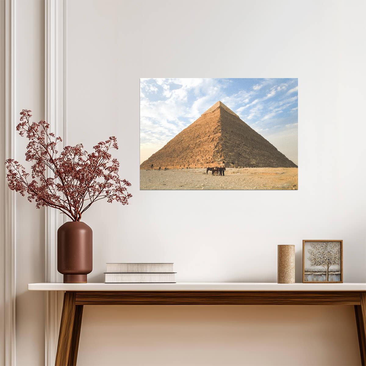 Great Pyramid of Giza Egypt | Historical Architecture Photo | Ancient Wonders Wall Art Poster - Photography Poster