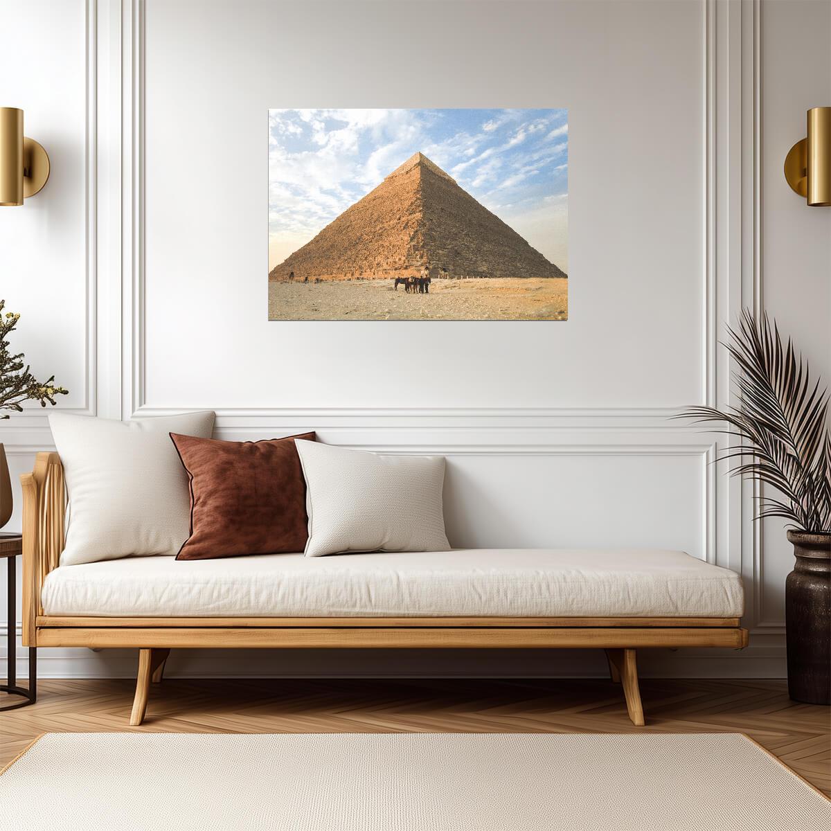 Great Pyramid of Giza Egypt | Historical Architecture Photo | Ancient Wonders Wall Art Poster - Photography Poster