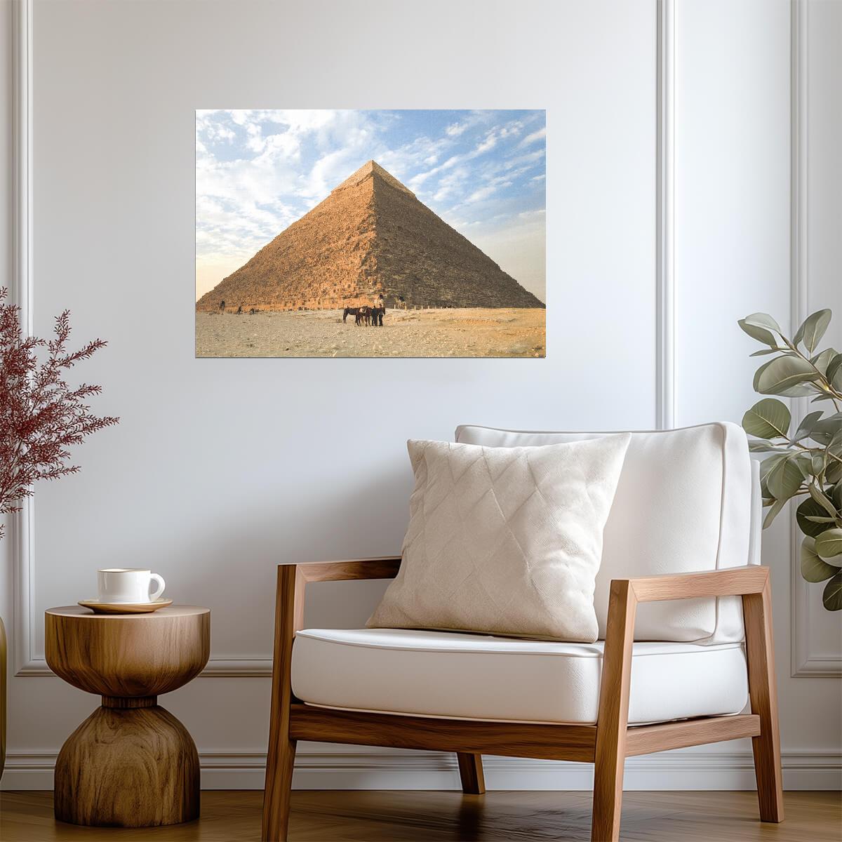 Great Pyramid of Giza Egypt | Historical Architecture Photo | Ancient Wonders Wall Art Poster - Photography Poster