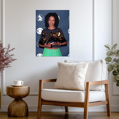Lauryn Hill Poster | R&B Singer Vintage Print - Music Poster