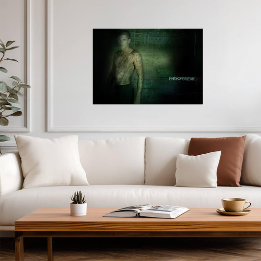 Prison Break Michael Scofield | Full Body Tattoo Key Art | Crime Drama Poster - Movies & TV Poster