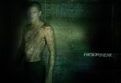 Prison Break Michael Scofield | Full Body Tattoo Key Art | Crime Drama Poster - Movies & TV Poster