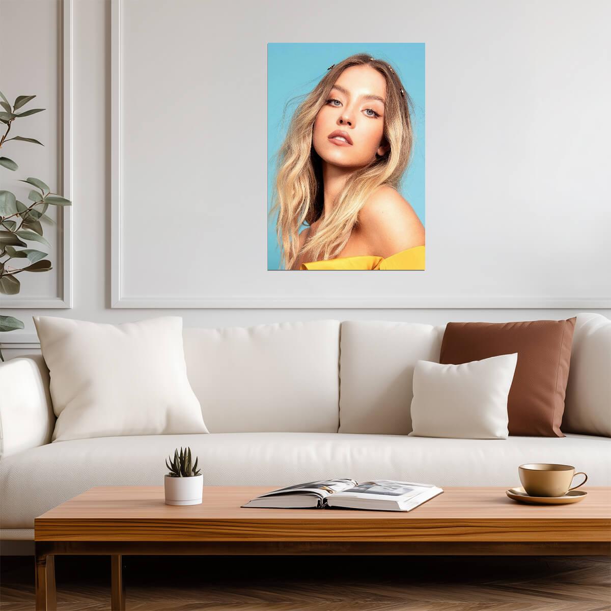Sydney Sweeney Butterfly Clips | Blonde Hair Close Up | Celebrity Actress Poster - Celebrities Poster