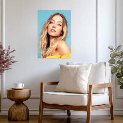 Sydney Sweeney Butterfly Clips | Blonde Hair Close Up | Celebrity Actress Poster - Celebrities Poster