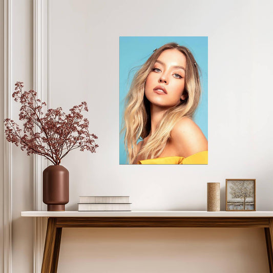 Sydney Sweeney Butterfly Clips | Blonde Hair Close Up | Celebrity Actress Poster - Celebrities Poster