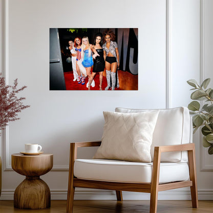 Spice Girls Red Carpet | Geri Halliwell Union Jack Outfit | 90s Pop Group Poster - Music Poster