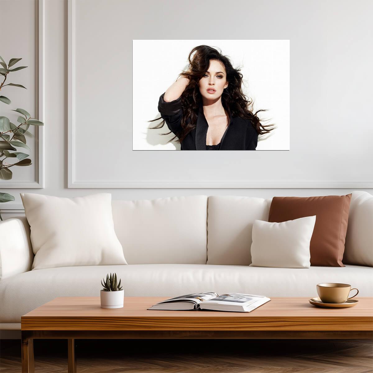 Megan Fox Portrait | Actress Photoshoot | Glamour Wall Art Poster - Celebrities Poster