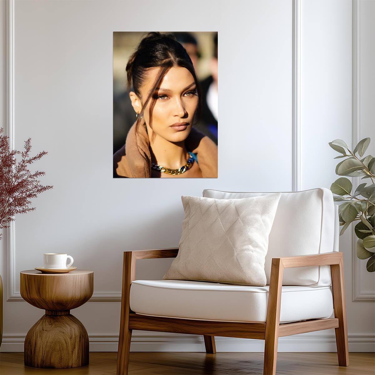 Bella Hadid Close-Up Portrait | Supermodel Photography Poster | Modern Fashion Wall Art - Celebrities Poster