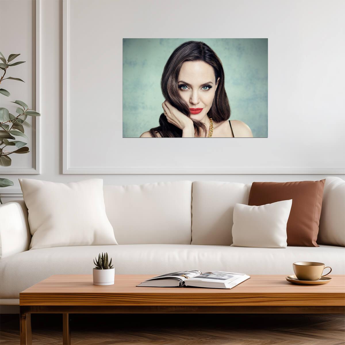 Angelina Jolie Glamour Portrait | Celebrity Wall Art | Movie Beauty Poster - Celebrities Poster