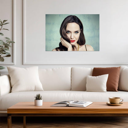 Angelina Jolie Glamour Portrait | Celebrity Wall Art | Movie Beauty Poster - Celebrities Poster