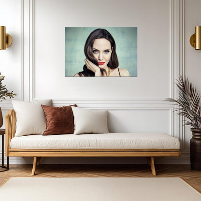 Angelina Jolie Glamour Portrait | Celebrity Wall Art | Movie Beauty Poster - Celebrities Poster