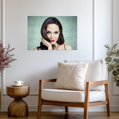 Angelina Jolie Glamour Portrait | Celebrity Wall Art | Movie Beauty Poster - Celebrities Poster