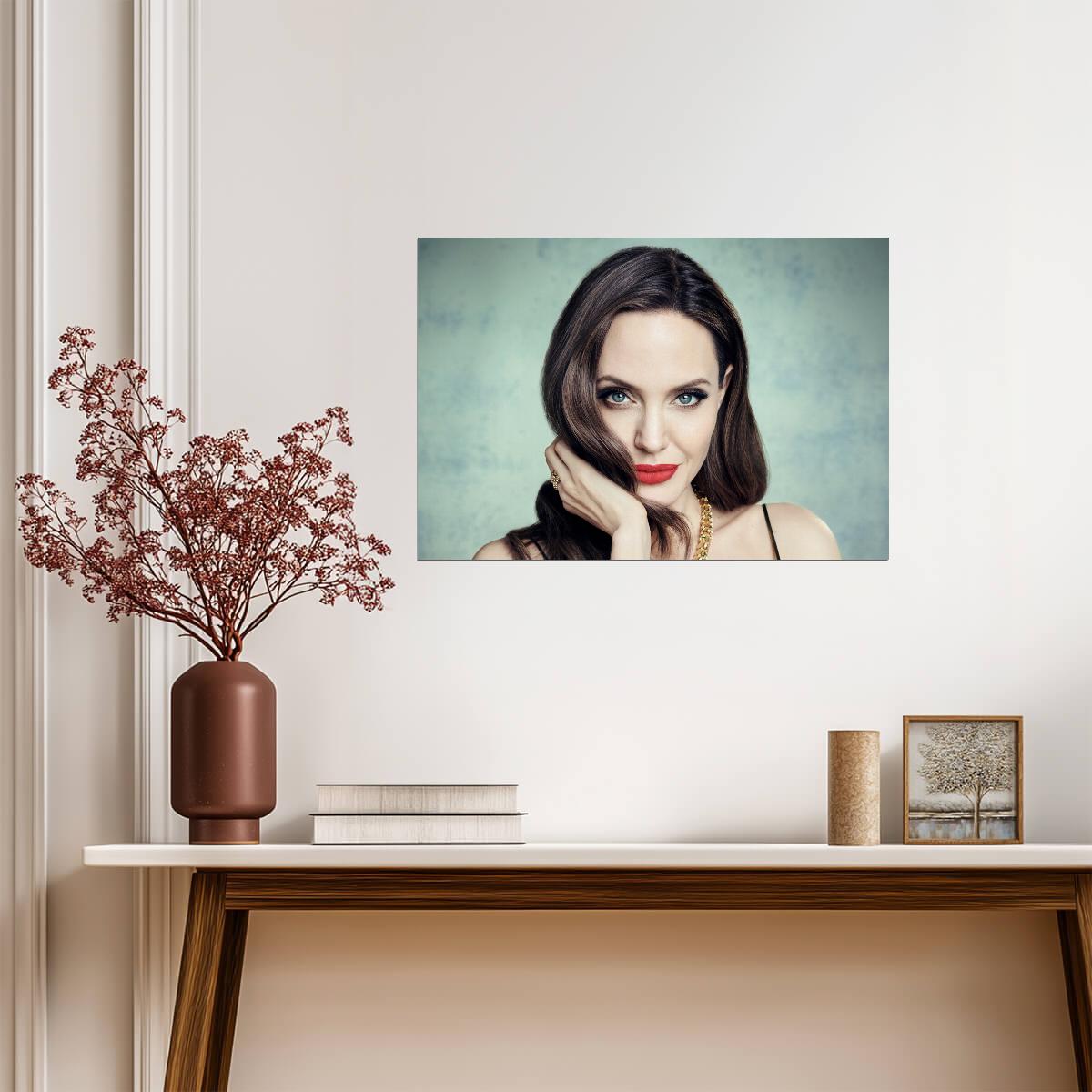 Angelina Jolie Glamour Portrait | Celebrity Wall Art | Movie Beauty Poster - Celebrities Poster