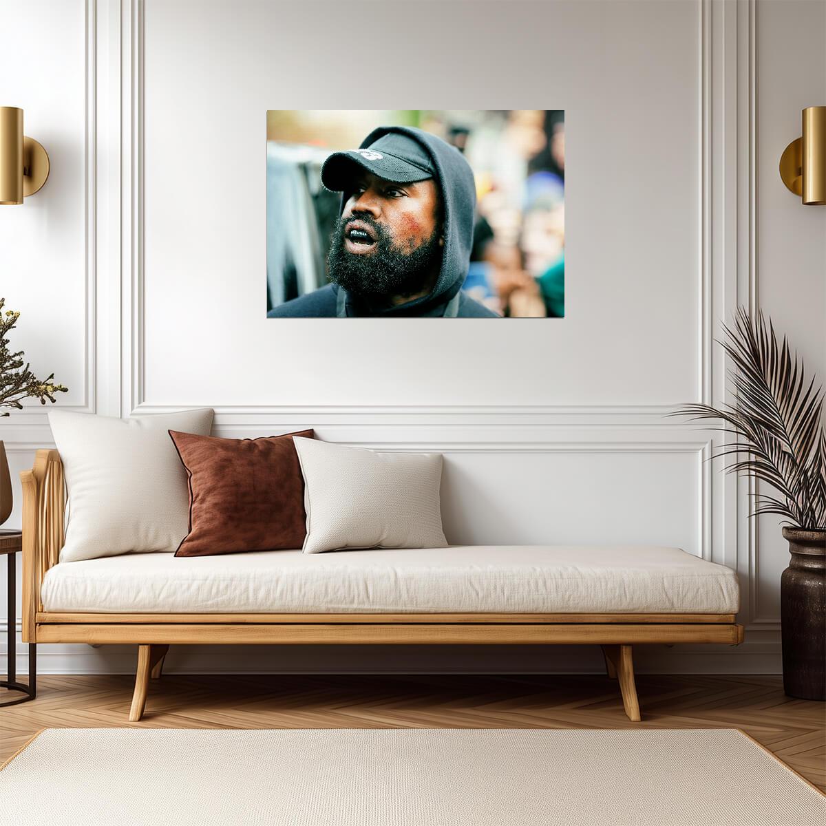 Kanye West with Balenciaga Grillz | Hip Hop Star Poster | Music Celebrity Wall Art - Music Poster