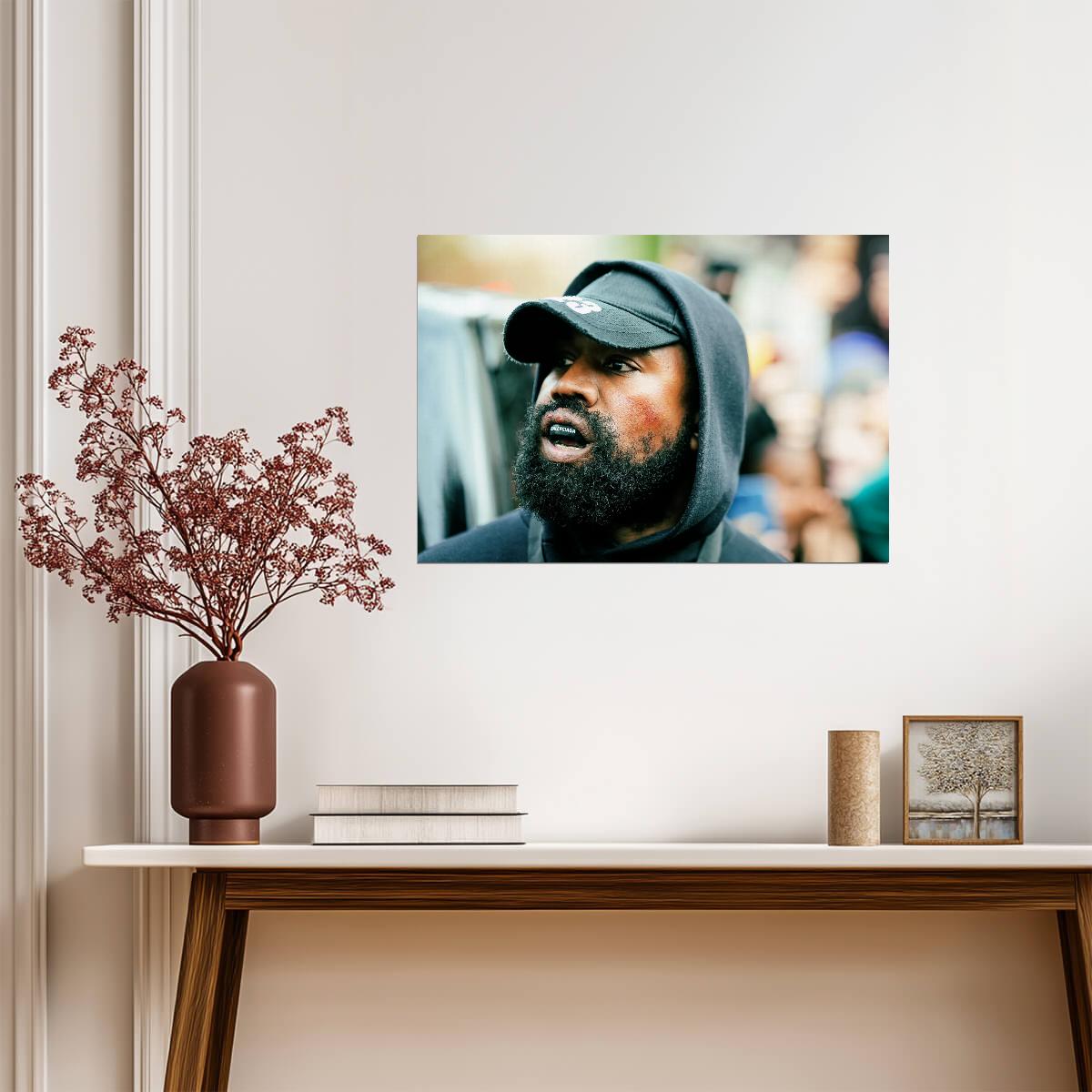 Kanye West with Balenciaga Grillz | Hip Hop Star Poster | Music Celebrity Wall Art - Music Poster