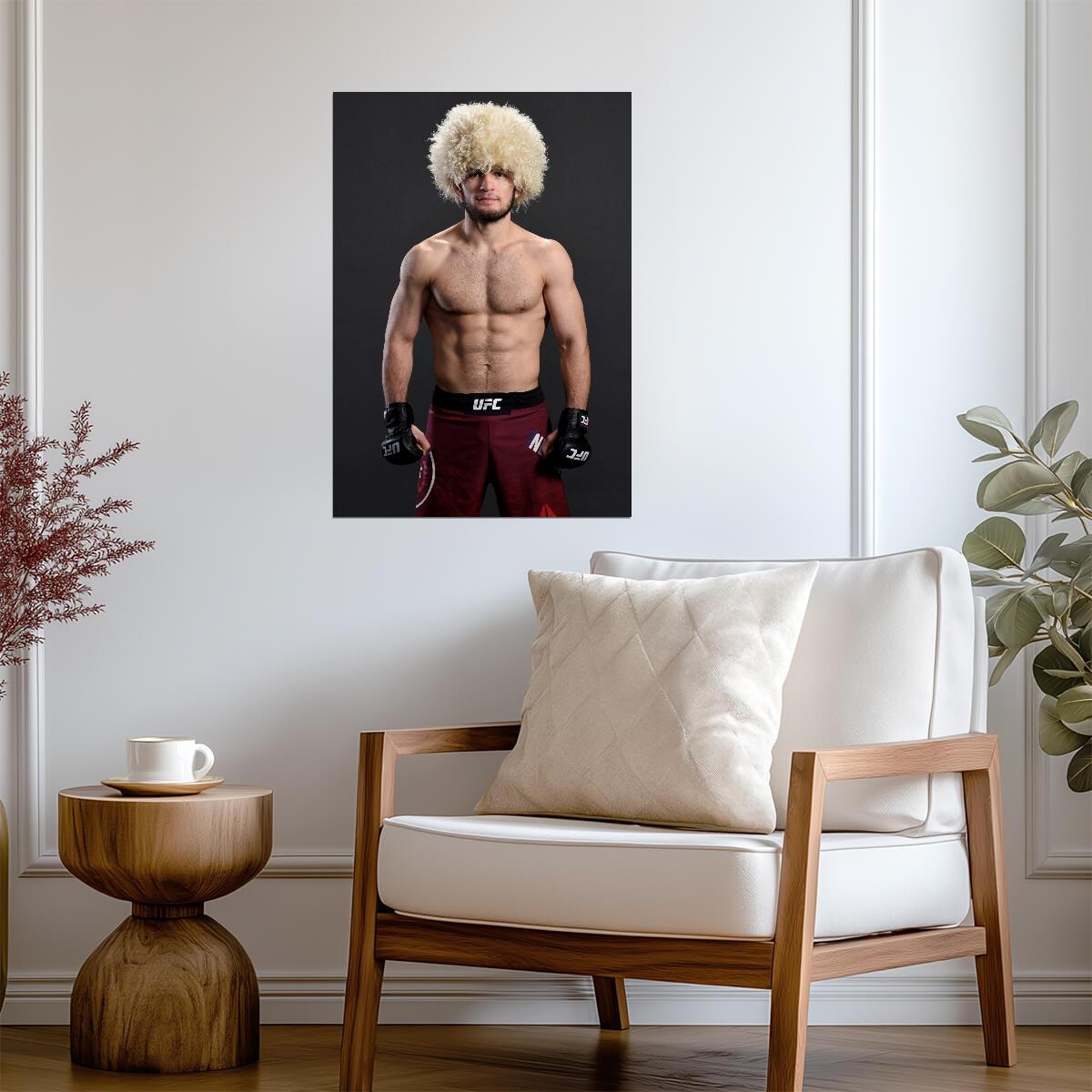 Khabib Nurmagomedov The Eagle in Papakha Hat | UFC Poster | MMA Legend Portrait - Sports Poster