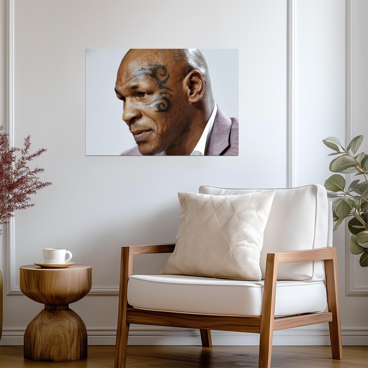 Mike Tyson Face Tattoo Close Up | Portrait Poster | Boxing Legend Wall Art - Sports Poster