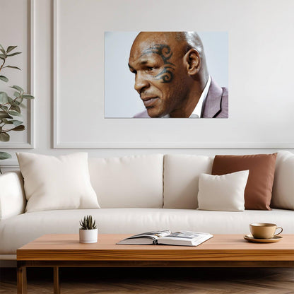 Mike Tyson Face Tattoo Close Up | Portrait Poster | Boxing Legend Wall Art - Sports Poster