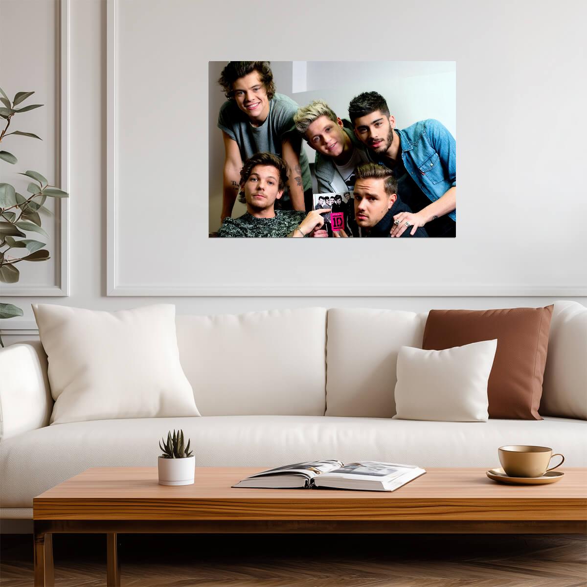One Direction Casual Group Photo | Harry Styles & Bandmates | Pop Boy Band Poster - Music Poster