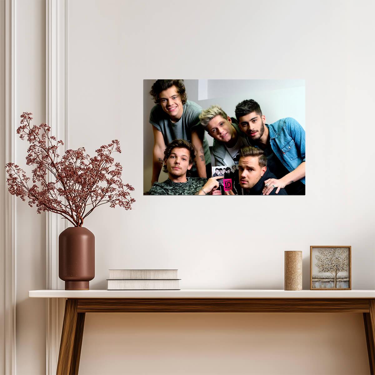 One Direction Casual Group Photo | Harry Styles & Bandmates | Pop Boy Band Poster - Music Poster