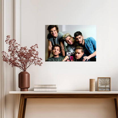 One Direction Casual Group Photo | Harry Styles & Bandmates | Pop Boy Band Poster - Music Poster