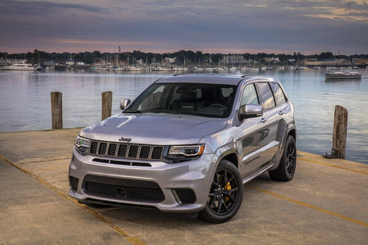 Jeep Grand Cherokee Trackhawk | Silver Supercharged SUV Poster | High Performance American 4x4 - Cars Poster