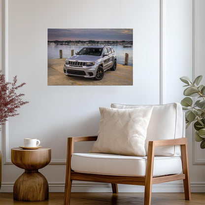 Jeep Grand Cherokee Trackhawk | Silver Supercharged SUV Poster | High Performance American 4x4 - Cars Poster