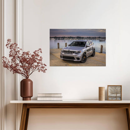 Jeep Grand Cherokee Trackhawk | Silver Supercharged SUV Poster | High Performance American 4x4 - Cars Poster