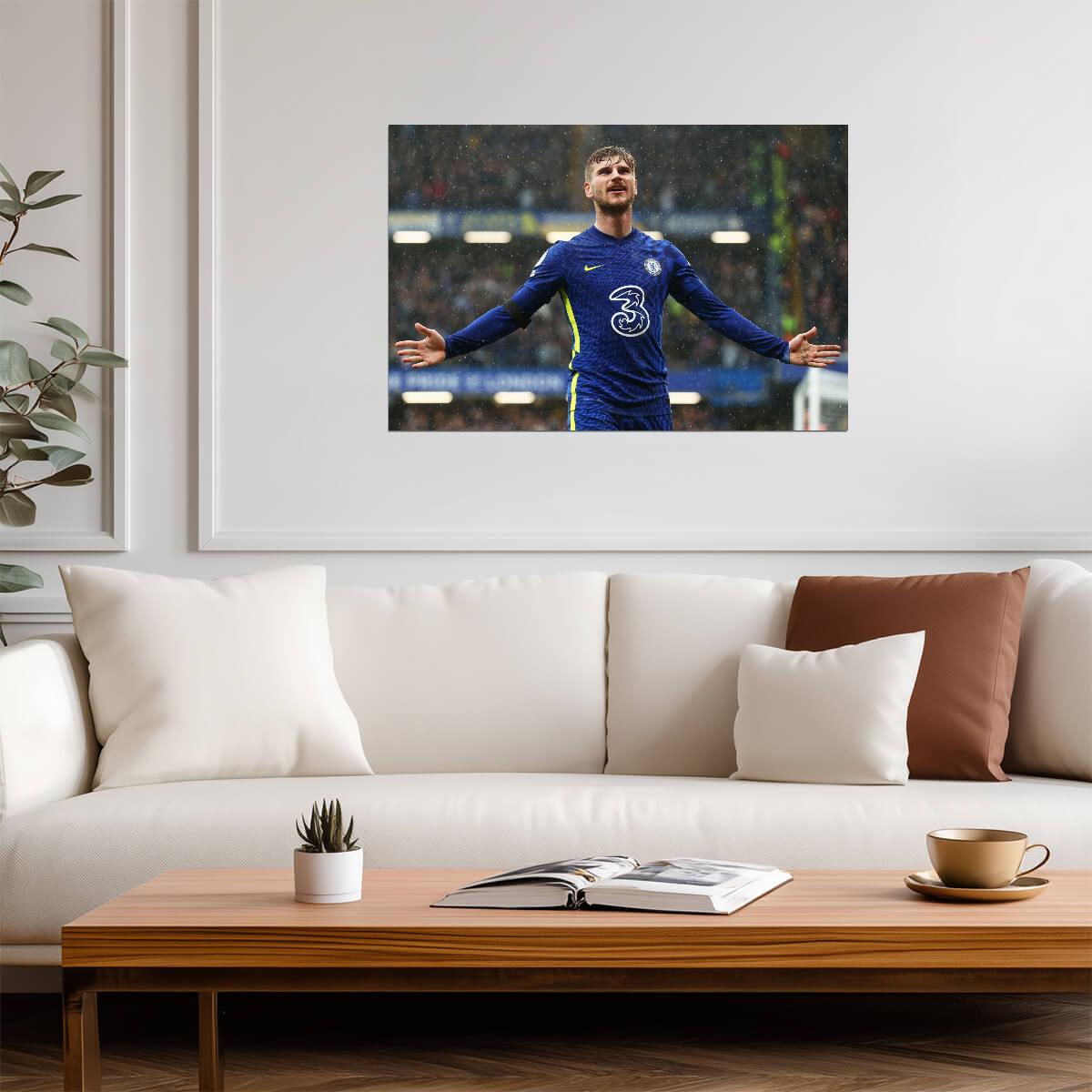 Timo Werner Chelsea FC | Soccer Celebration Poster | Sports Photography Wall Art - Sports Poster