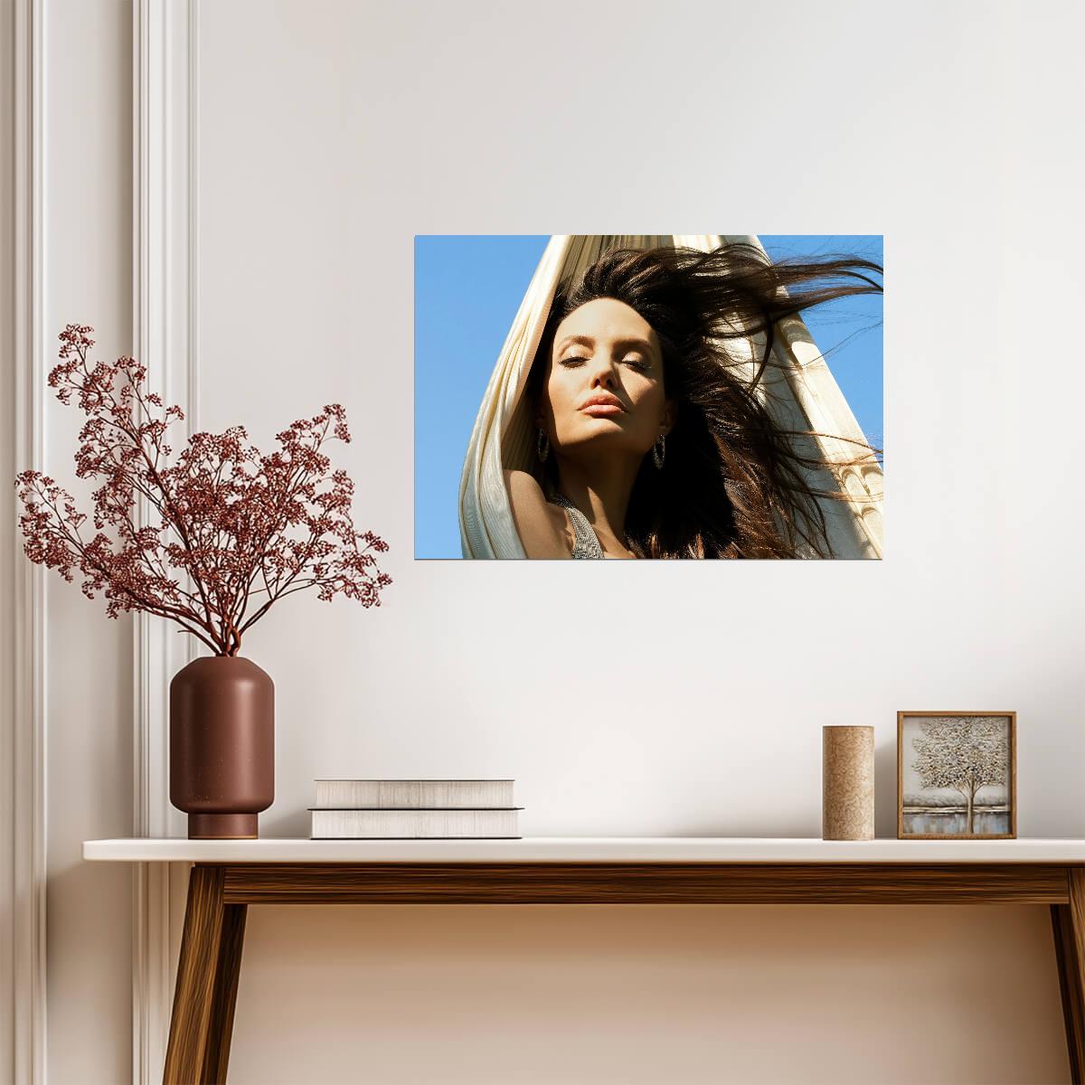 Angelina Jolie Serene Portrait | Artistic Photoshoot Print | Celebrity Wall Art Poster - Celebrities Poster