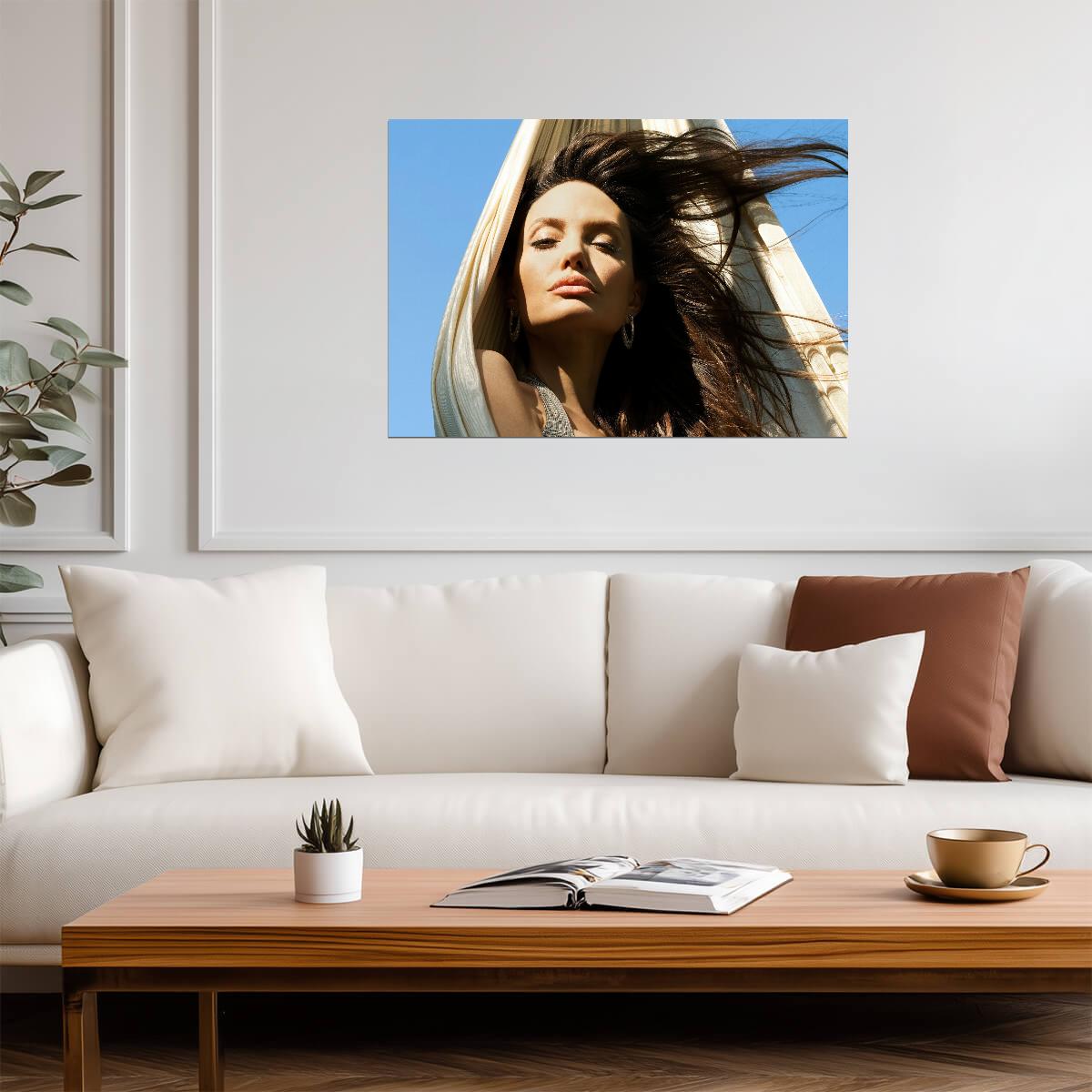 Angelina Jolie Serene Portrait | Artistic Photoshoot Print | Celebrity Wall Art Poster - Celebrities Poster