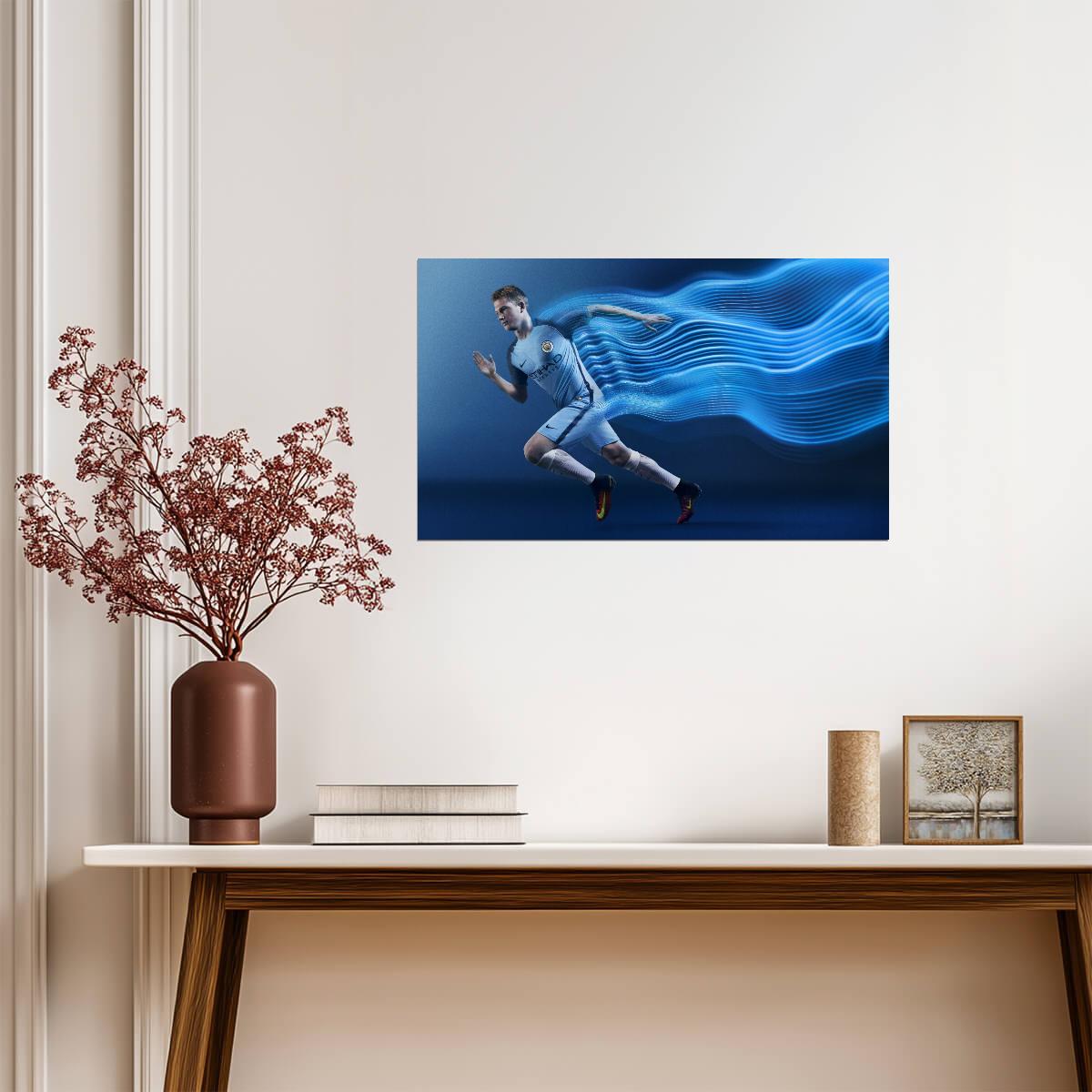 Kevin De Bruyne Manchester City Motion Art | Soccer Poster | Midfield Maestro - Sports Poster