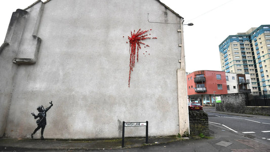 Banksy Valentine's Day Mural | Bristol Street Art Photo | Modern Graffiti Poster - Graphic & Art Poster