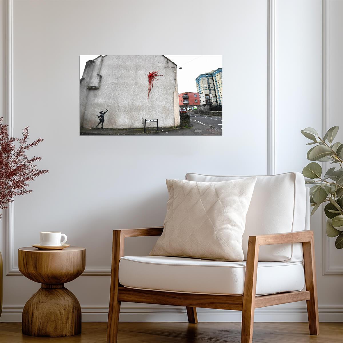 Banksy Valentine's Day Mural | Bristol Street Art Photo | Modern Graffiti Poster - Graphic & Art Poster