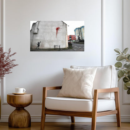 Banksy Valentine's Day Mural | Bristol Street Art Photo | Modern Graffiti Poster - Graphic & Art Poster