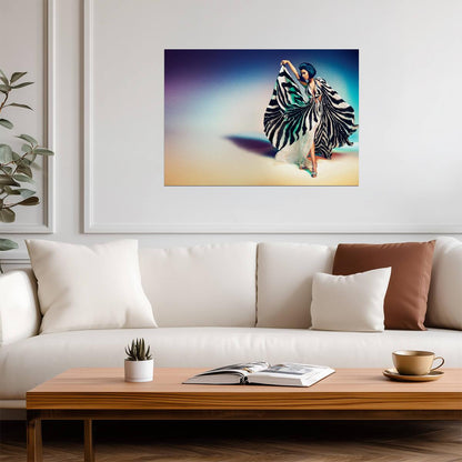 Nicki Minaj Blue Hair Zebra Dress | High Fashion Poster | Music Star Wall Art - Music Poster