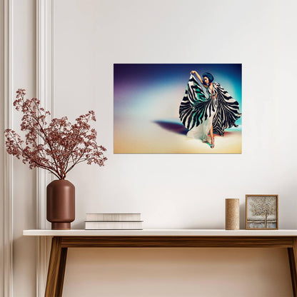Nicki Minaj Blue Hair Zebra Dress | High Fashion Poster | Music Star Wall Art - Music Poster