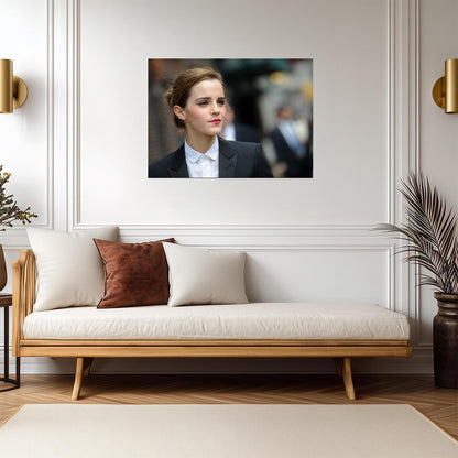 Emma Watson in Black Suit | Celebrity Style Photo | Modern Wall Art Poster - Celebrities Poster