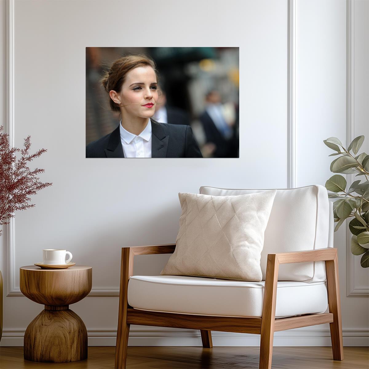 Emma Watson in Black Suit | Celebrity Style Photo | Modern Wall Art Poster - Celebrities Poster