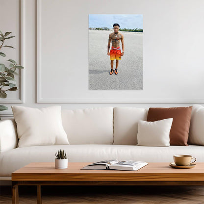 Nle Choppa Shirtless Portrait | Hip Hop Star Poster | US Rapper Wall Art - Music Poster