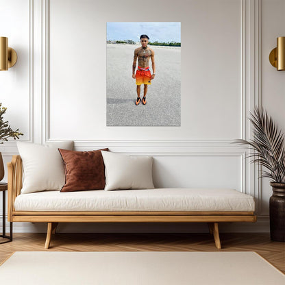 Nle Choppa Shirtless Portrait | Hip Hop Star Poster | US Rapper Wall Art - Music Poster