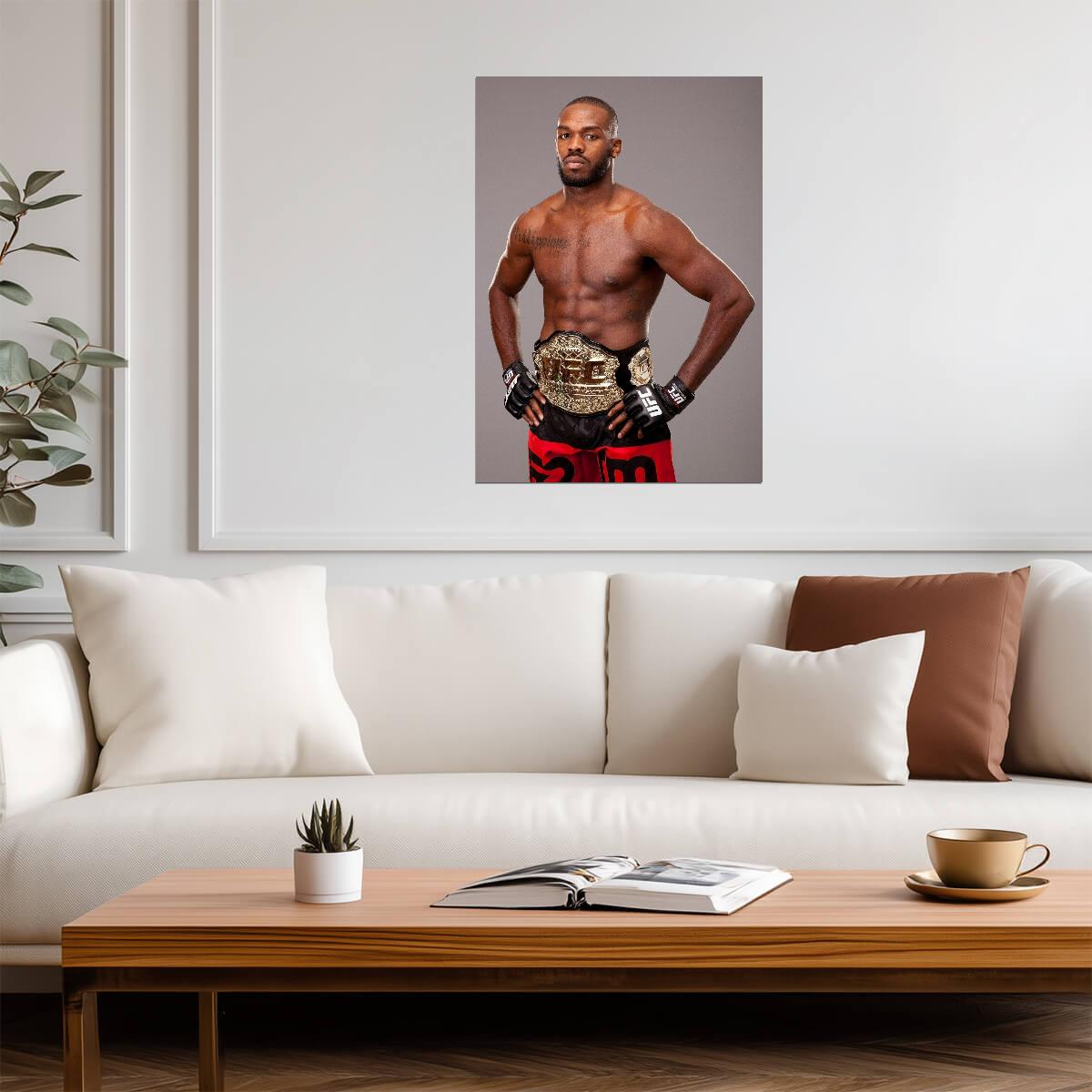 Jon Jones UFC Champion | MMA Fighter Poster | Combat Sports Legend Art - Sports Poster