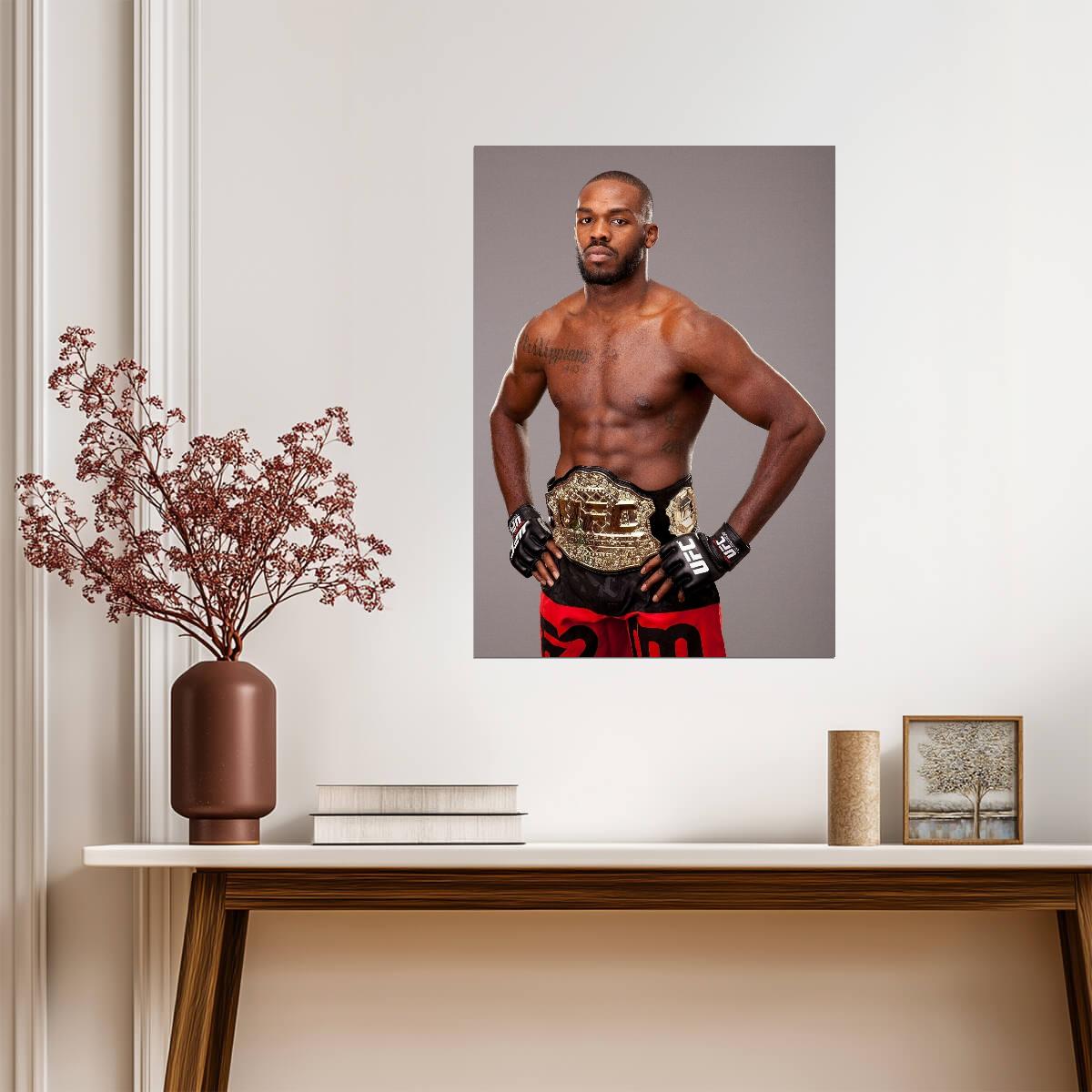 Jon Jones UFC Champion | MMA Fighter Poster | Combat Sports Legend Art - Sports Poster