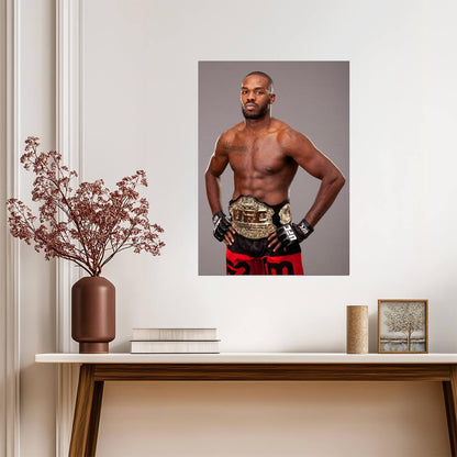 Jon Jones UFC Champion | MMA Fighter Poster | Combat Sports Legend Art - Sports Poster
