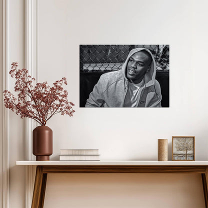 Jon Jones Black and White Portrait | MMA Legend Poster | UFC Fan Gift - Sports Poster