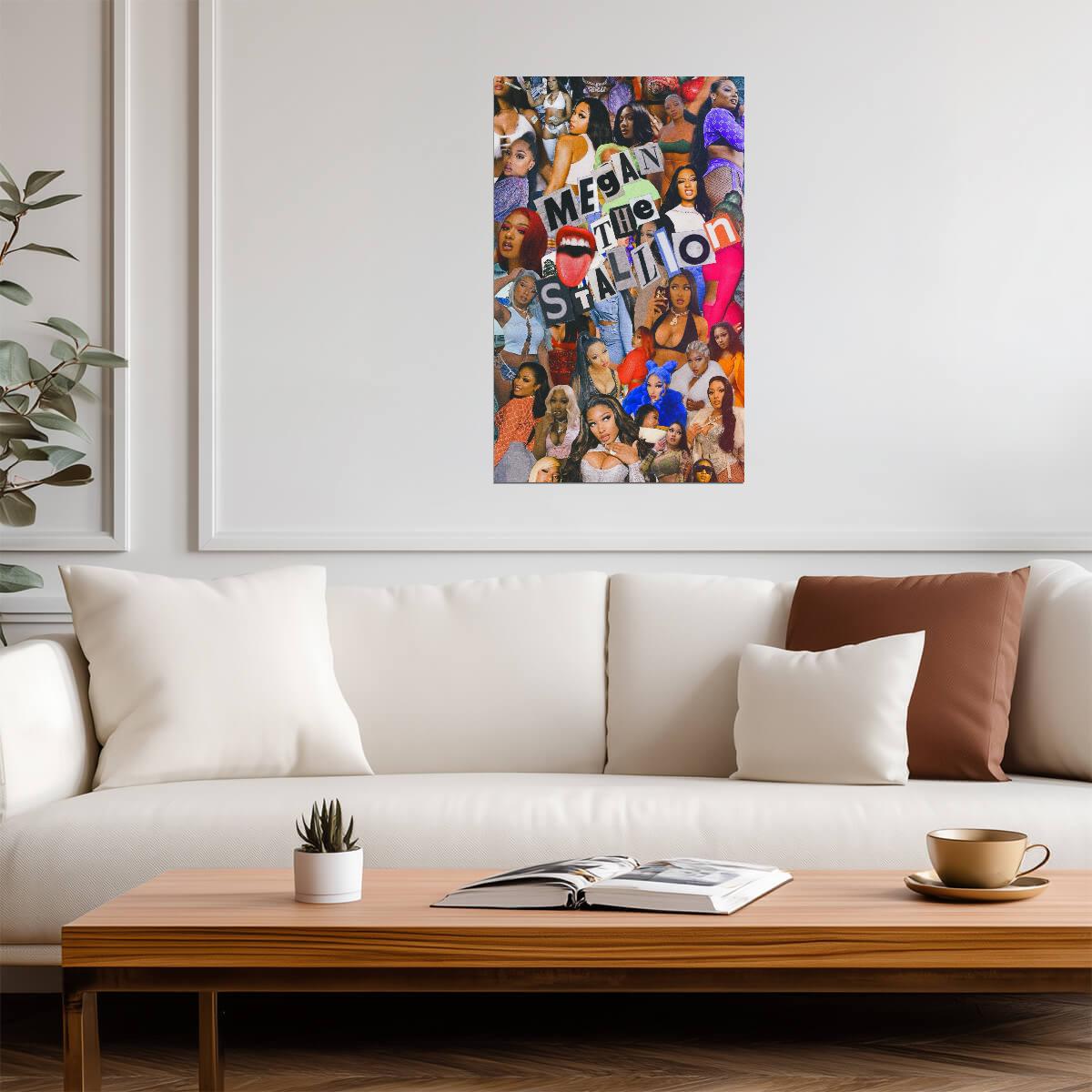 Megan Thee Stallion Tribute Collage | Music Star Poster | Hip Hop Graphic Art - Music Poster