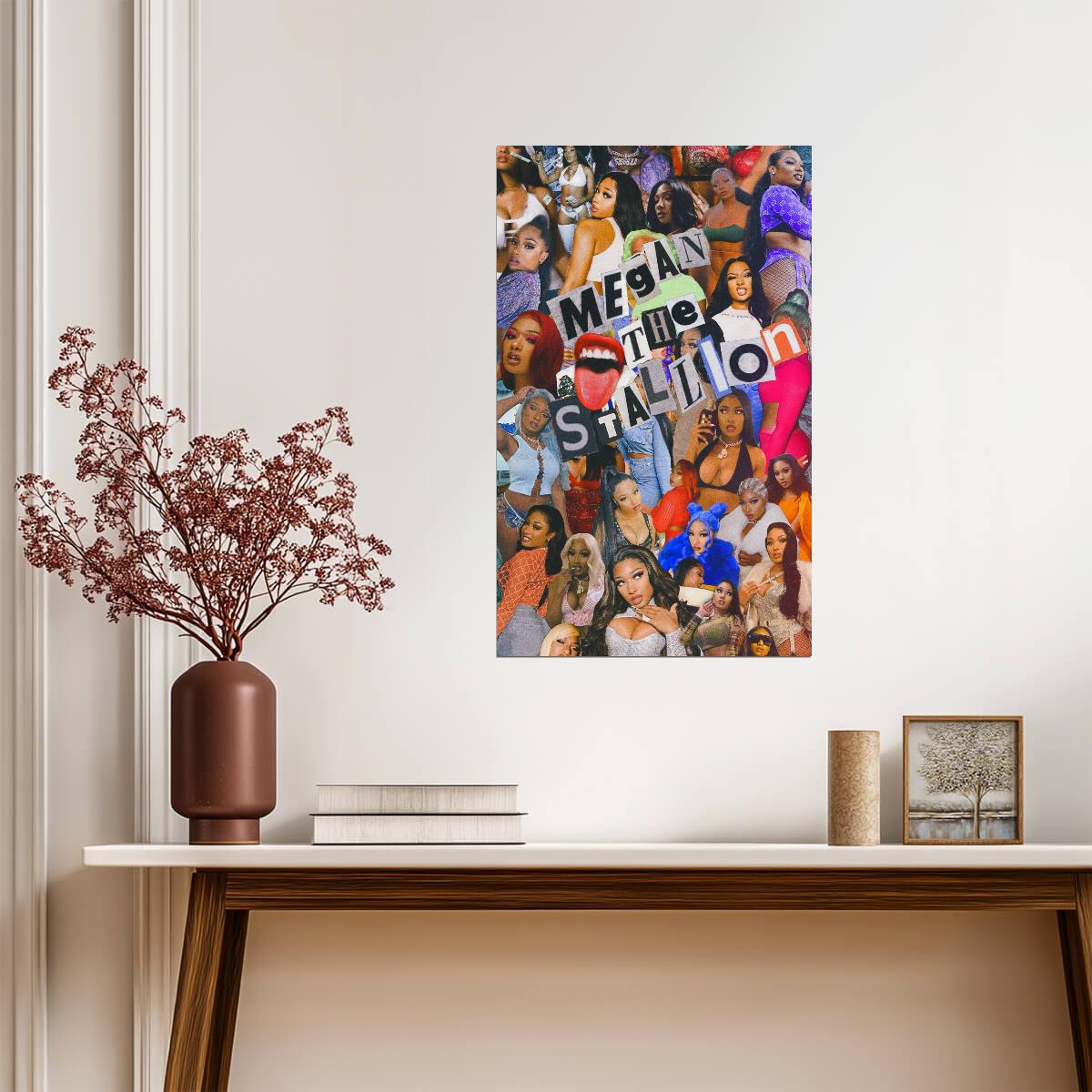 Megan Thee Stallion Tribute Collage | Music Star Poster | Hip Hop Graphic Art - Music Poster