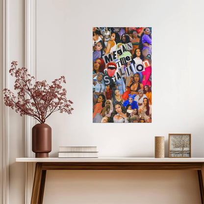 Megan Thee Stallion Tribute Collage | Music Star Poster | Hip Hop Graphic Art - Music Poster