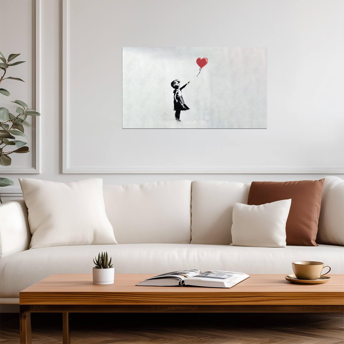 Banksy Girl with Balloon | Street Art Print | Modern Graffiti Wall Poster - Graphic & Art Poster
